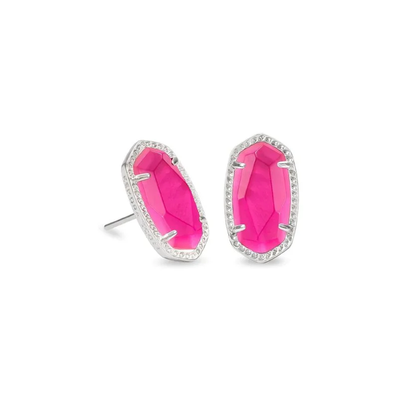 Name Earrings-Kendra Scott | Ellie Silver Stud Earrings in Azalea Illusion