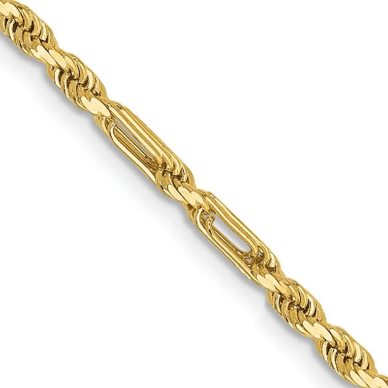 Surf theme bangles-Punk Rings-Curata 14k Yellow Gold Solid 2.5mm Milano Rope Chain Bracelet Lobster Claw