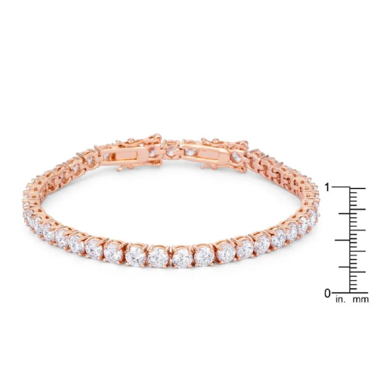 Thin filigree bangles-Crystal Rings-17.6 Ct Tennis Bracelet With Shimmering Round Cubic Zirconia - 8 Inch