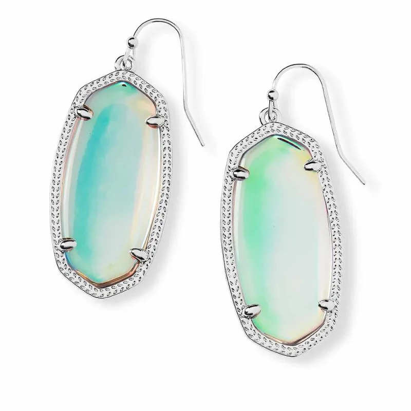 Historical Earrings-Kendra Scott | Elle Silver Drop Earrings in Dichroic Glass