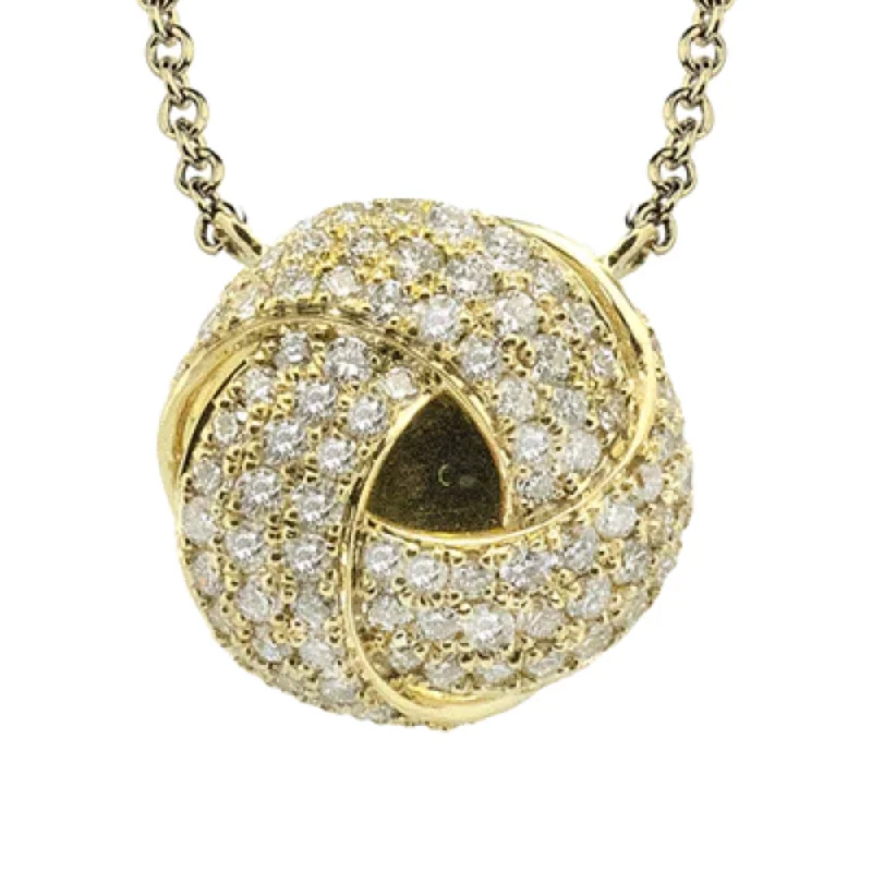 Antique locket necklaces-Custom Necklaces-Simon G. 18k Diamond Knot Pendant Necklace