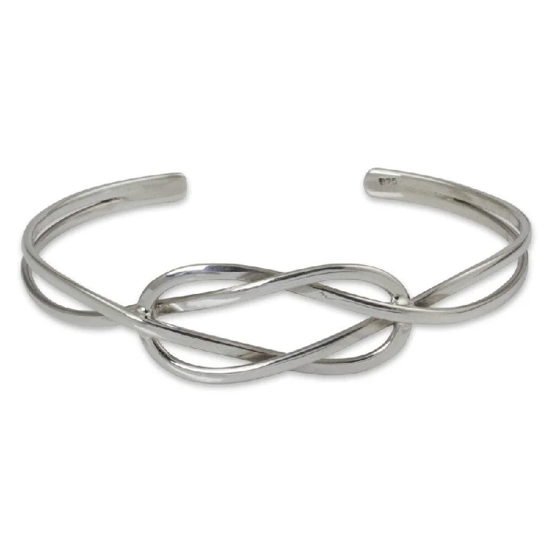 Fine star bangles-Party Bangles-Handmade Sterling Silver 'Lover's Knot' Bracelet (Thailand)