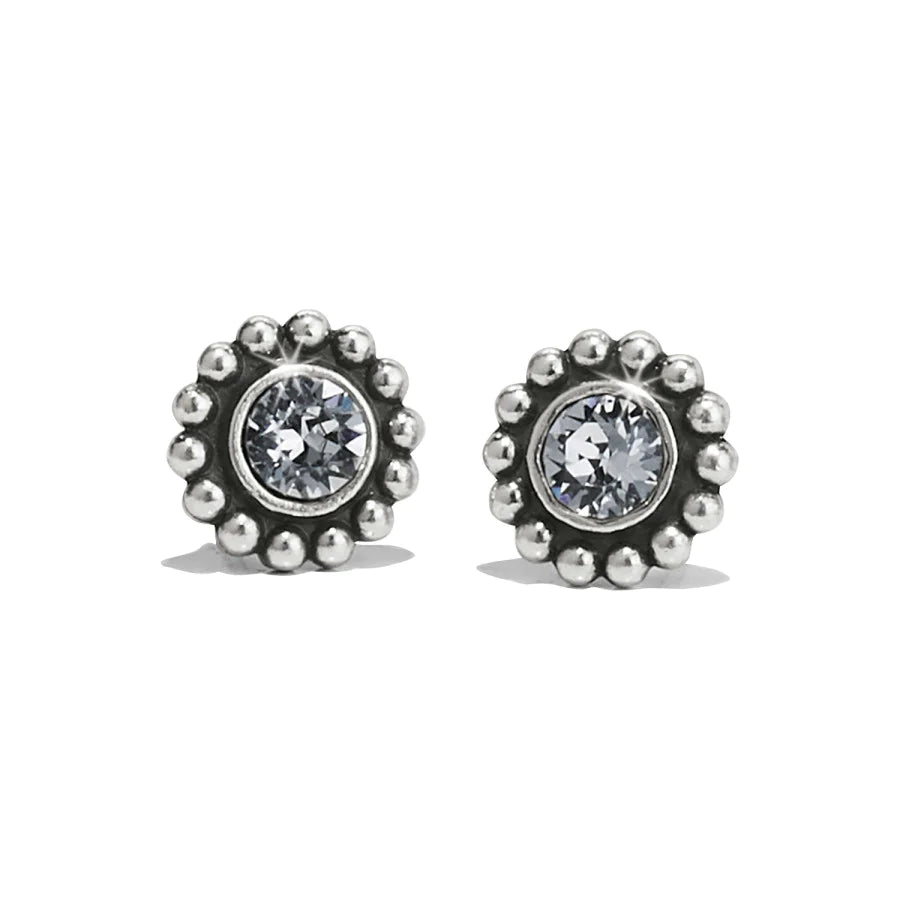 Beaded Earrings-Brighton | Silver Tone Twinkle Mini Post Earrings in Clear Crystal