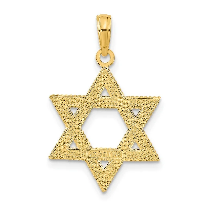 Tilted design necklaces-Customizable Necklaces-Curata 14k Yellow Gold 18" Solid Star of David Pendant Necklace - 19x17mm