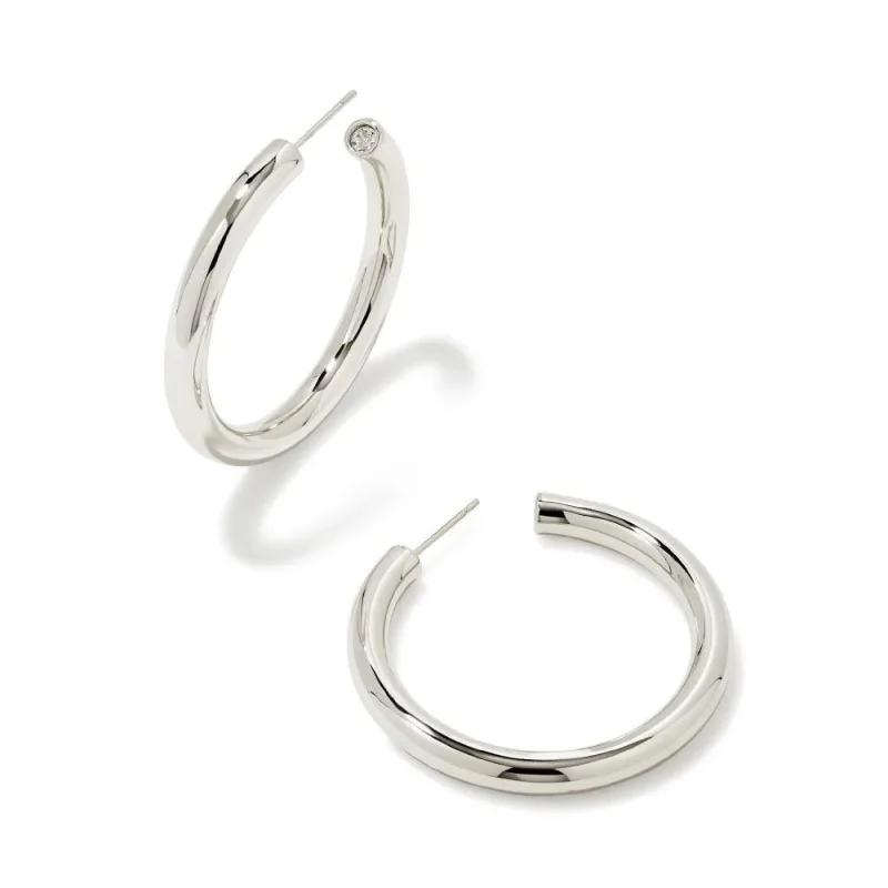 Formal Earrings-Kendra Scott | Colette Large Hoop Earrings in Silver