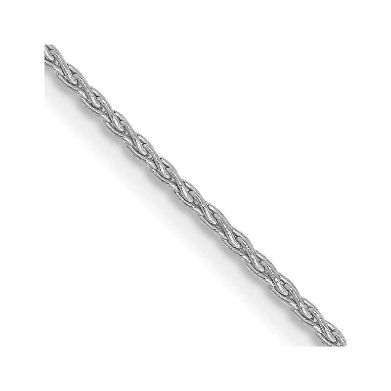 Dual-tone bangles-Fantasy Bangles-Curata 14k White Gold 10" 1.2mm Parisian Wheat Chain Ankle Bracelet (Lobster-claw)