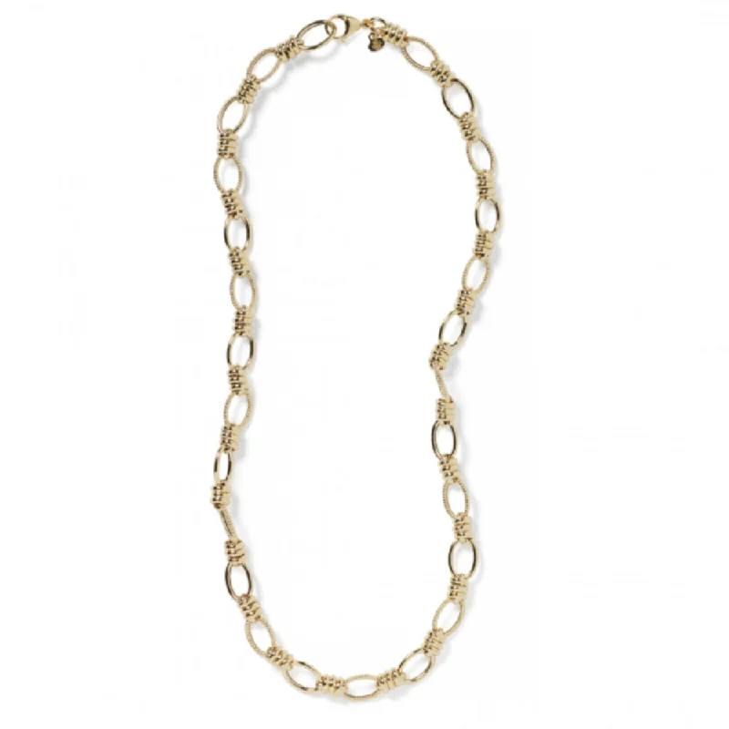 Twig weave necklaces-Casual Necklaces-14k Gold Fancy Link Necklace