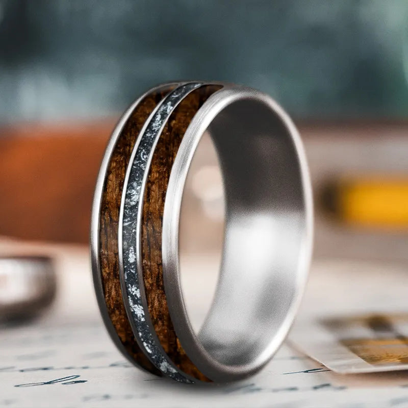 Tiny stack rings-Custom Design - 3-Inlay Narrow Center Ring m6LutBX_rutnppcQI4e5hTzn