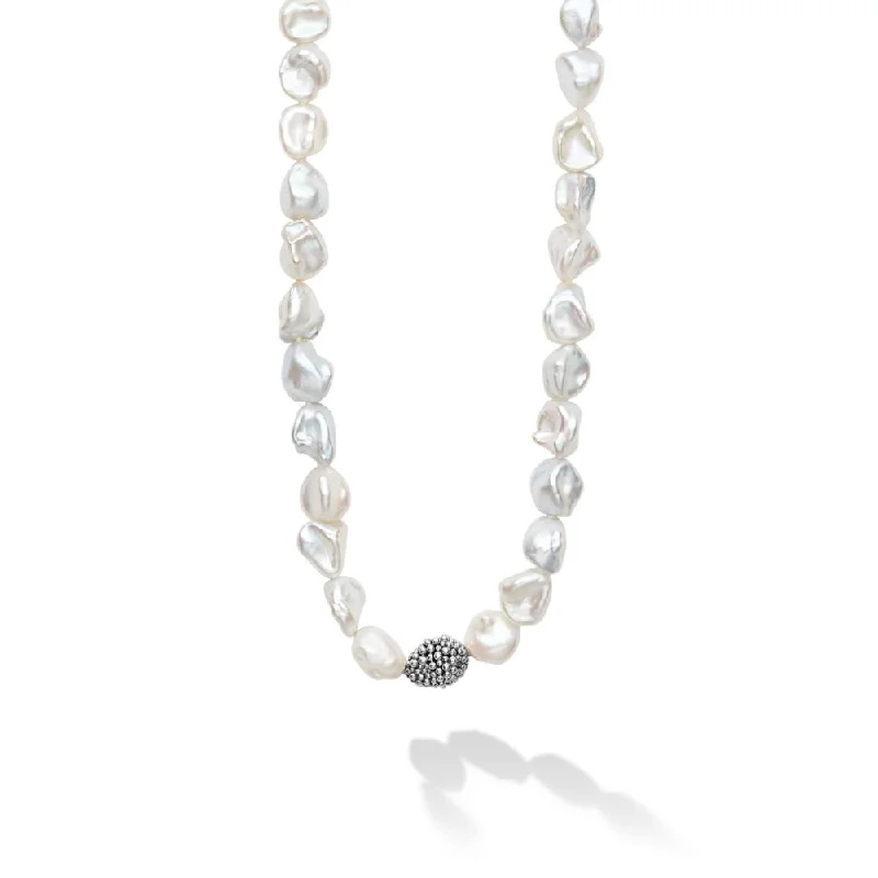 Low bar necklaces-Bib Necklaces-Lagos Luna Keshi Pearl Necklace, 34"