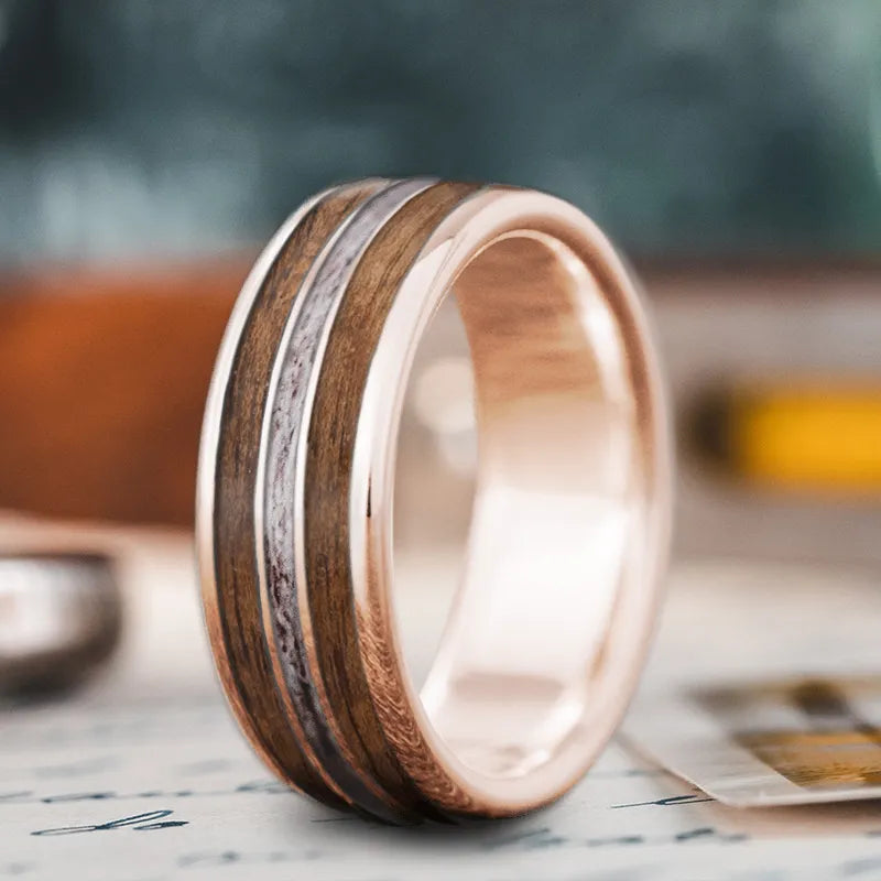 Cool wood rings-Custom Design - 3-Inlay Narrow Center Ring na1SLxfg1orxcBIUKQK8sIbk