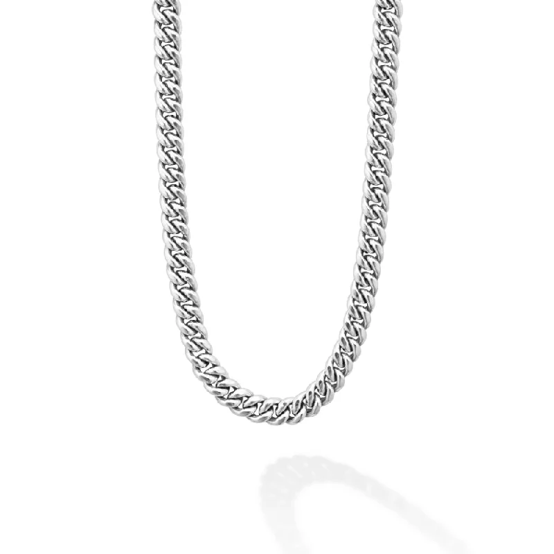 Yarn braid necklaces-Butterfly Necklaces-Lagos Anthem Silver Curb Chain Necklace, 8mm