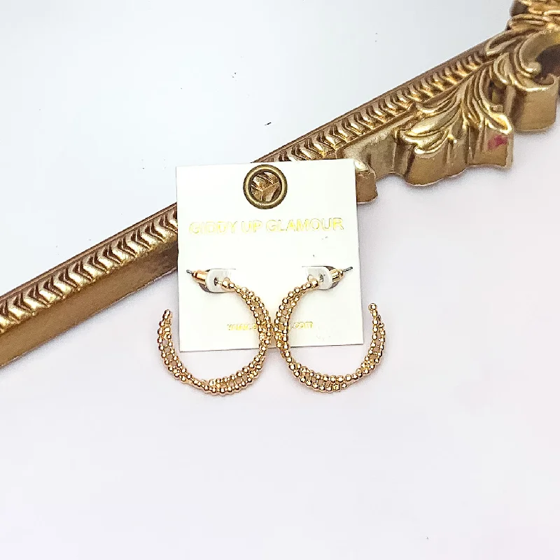 Hoop Earrings-Everyday Glam Double Twisted Hoop Earrings in Gold Tone