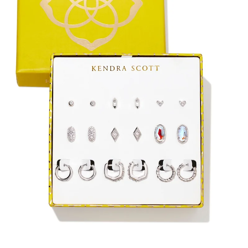 Elegant Earrings-Kendra Scott | Earring Gift Set of 9 in Silver