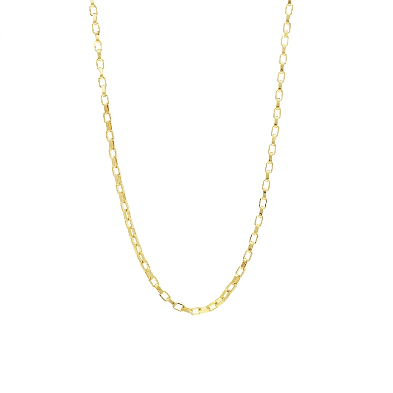 Silk cord necklaces-Street Style Necklaces-20" gold plated large box chain necklace