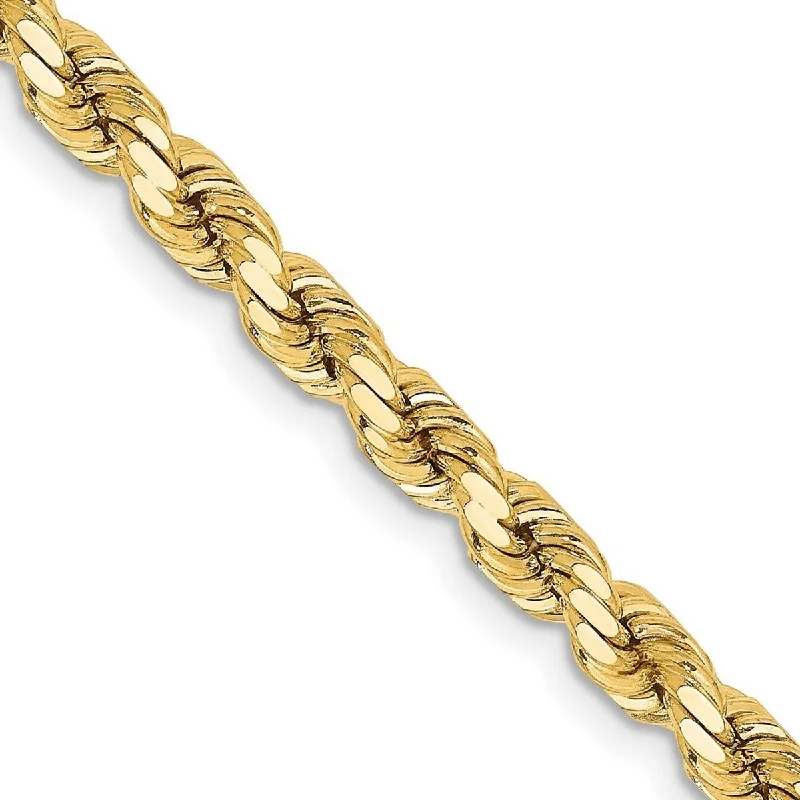 Twig weave bangles-Vintage Bangles-Curata 14k Gold 4.25mm Sparkle Cut Rope Chain Bracelet