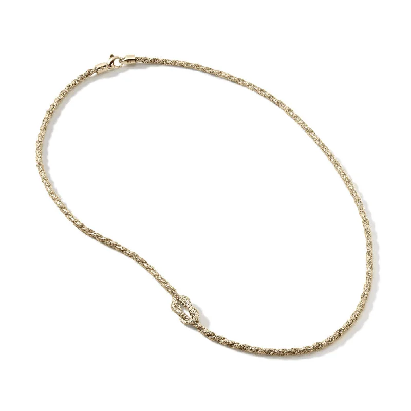 Dove feather necklaces-Celestial Necklaces-John Hardy 14k Love Knot Necklace