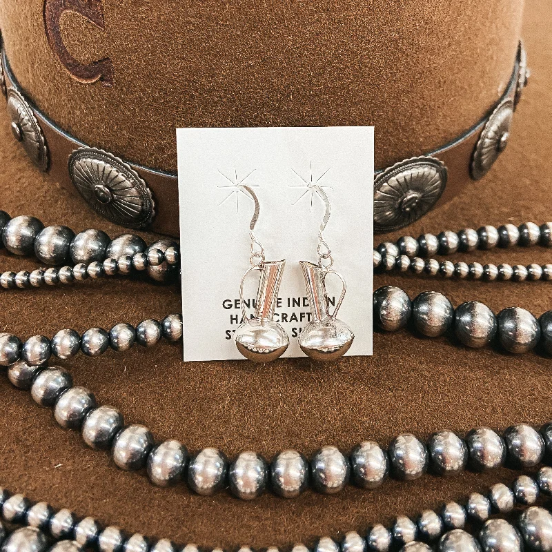 Gothic Earrings-Elizabeth Whitman | Navajo Handmade Sterling Silver Pitcher Earrings