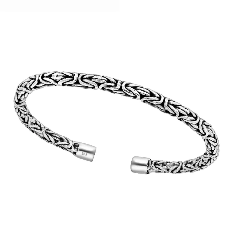 Pure form bangles-Arrow Rings-Sterling Silver Braided Cuff Bracelet