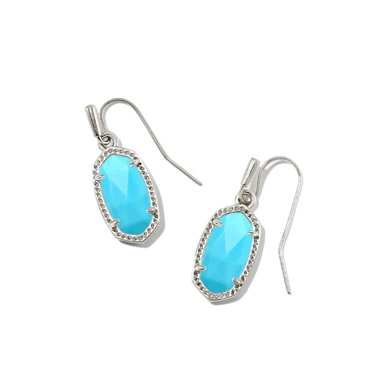 Princess Earrings-Kendra Scott | Lee Silver Earrings in Variegated Turquoise Magnesite