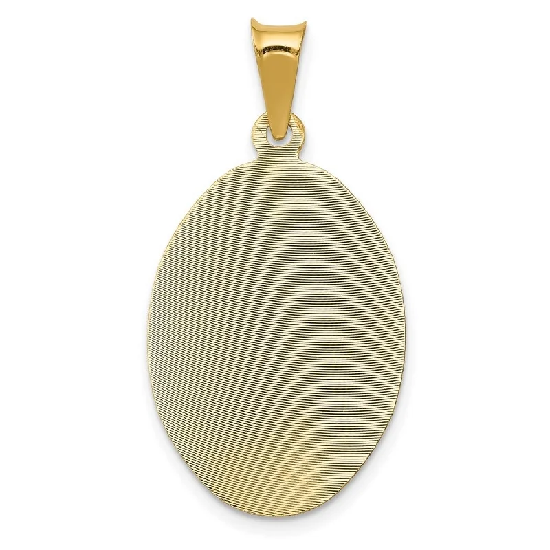 Ripple shape necklaces-Rock Necklaces-Curata 14k Yellow Gold 18" 34x18mm Oval Lady of Guadalupe Pendant Necklace