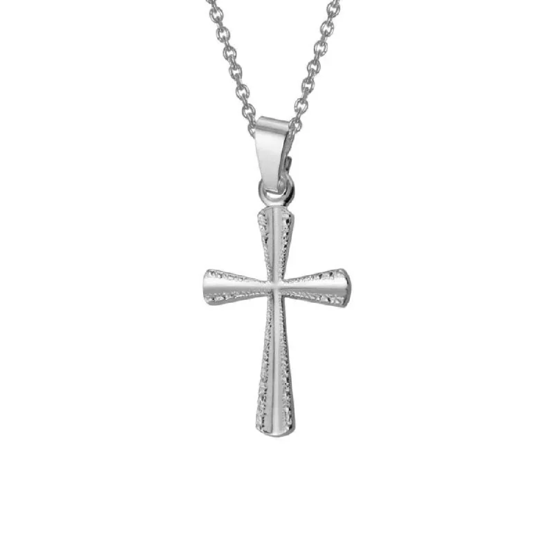 Pure gem necklaces-Unicorn Necklaces-Sterling Silver Cross Pendant Necklace