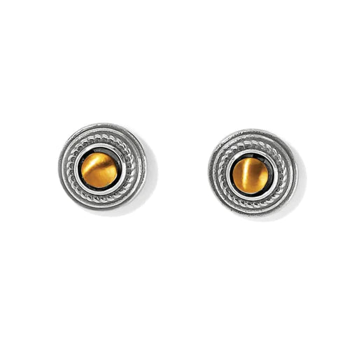 Contemporary Earrings-Brighton | Ferrara Monete Stud Earrings in Silver and Gold Tone