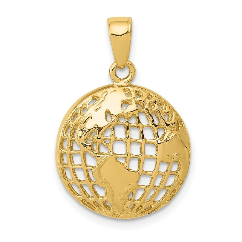 Tiny gem necklaces-Gold Necklaces-Curata 14k Yellow Gold 18" Polished Globe Pendant Necklace - 24x16mm