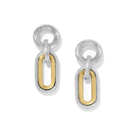 Infinity Earrings-Brighton | Medici Two Tone Link Post Drop Earring