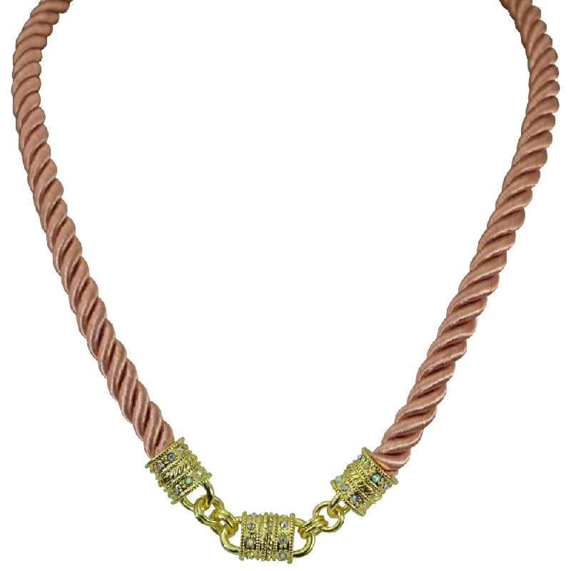 Cool wood necklaces-Contemporary Necklaces-Mystic Cord Magnetic Interchangeable Necklace (Goldtone/Exotic Sand)