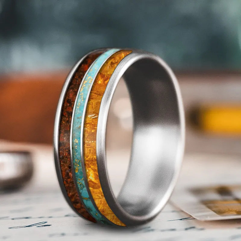 Reef band rings-Custom Design - 3-Inlay Narrow Center Ring Fv6GbLjEBTK6fwqI56s5555d