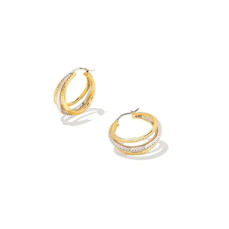 Handmade Earrings-Kendra Scott | Dana Small Hoop Earrings in Mixed Metal