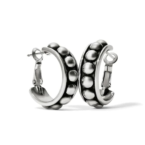 Crown Earrings-Brighton | Pretty Tough Stud Medium Leverback Hoop Earring in Silver Tone