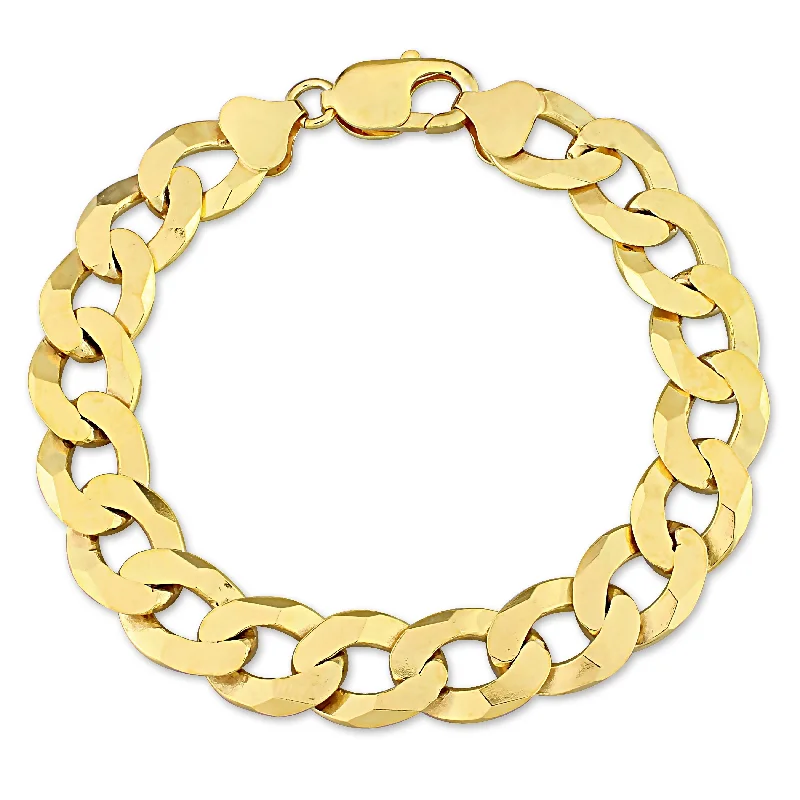 Worn lock bangles-Angel Rings-Miadora 18kt Yellow Gold Plated Sterling Silver Curb Chain Men's Bracelet