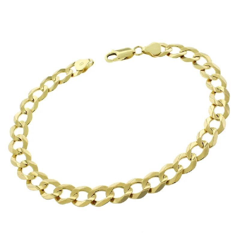 Fine bead bangles-Nature Bangles-14k Gold 8mm Solid Cuban Curb Link Bracelet