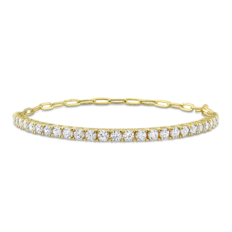 Topaz bead bangles-Minimalist Bangles-Miadora 5ct TGW Cubic Zirconia Tennis Bracelet in Yellow Silver