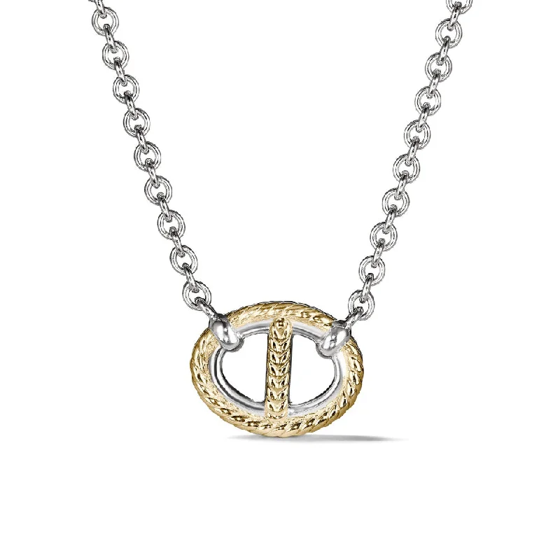 New moon necklaces-Fairy Necklaces-Judith Ripka Vienna Single Link Necklace with 18K Gold