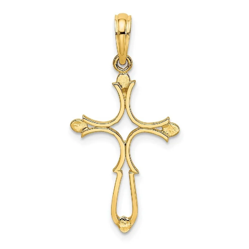 Clean cross necklaces-Locket Necklaces-Curata 14k Yellow Gold Religious Cut-out Polished Cross Necklace 18mm x 24.6mm