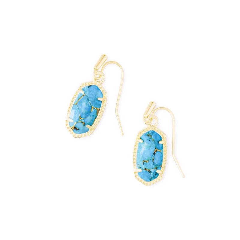 Butterfly Earrings-Kendra Scott | Lee Gold Earrings in Bronze Veined Turquoise Magnesite