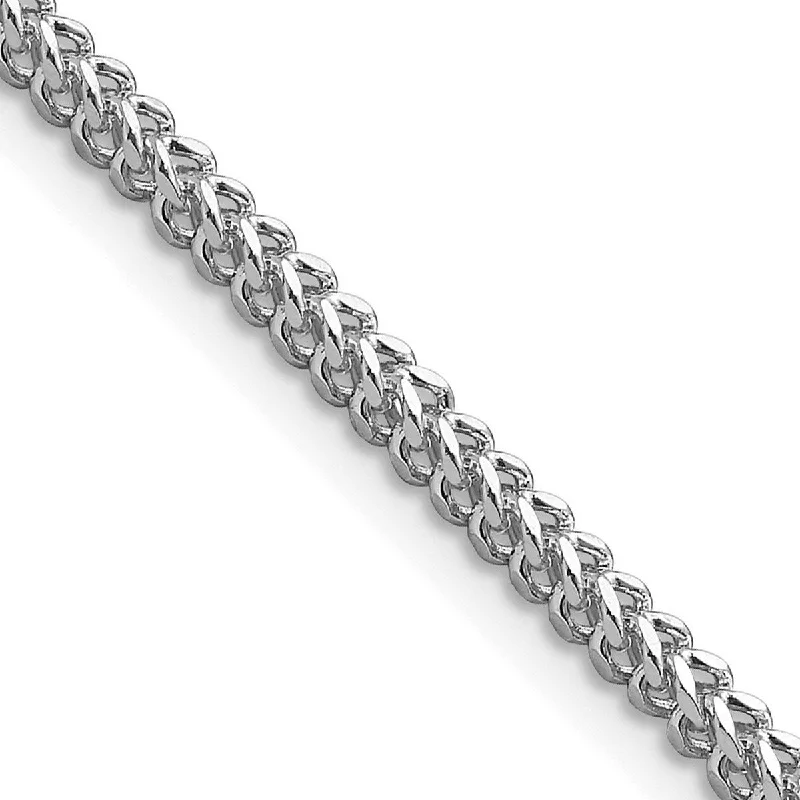 Spring clasp bangles-Contemporary Bangles-Curata 14k White Gold 2.3mm Franco Chain Bracelet