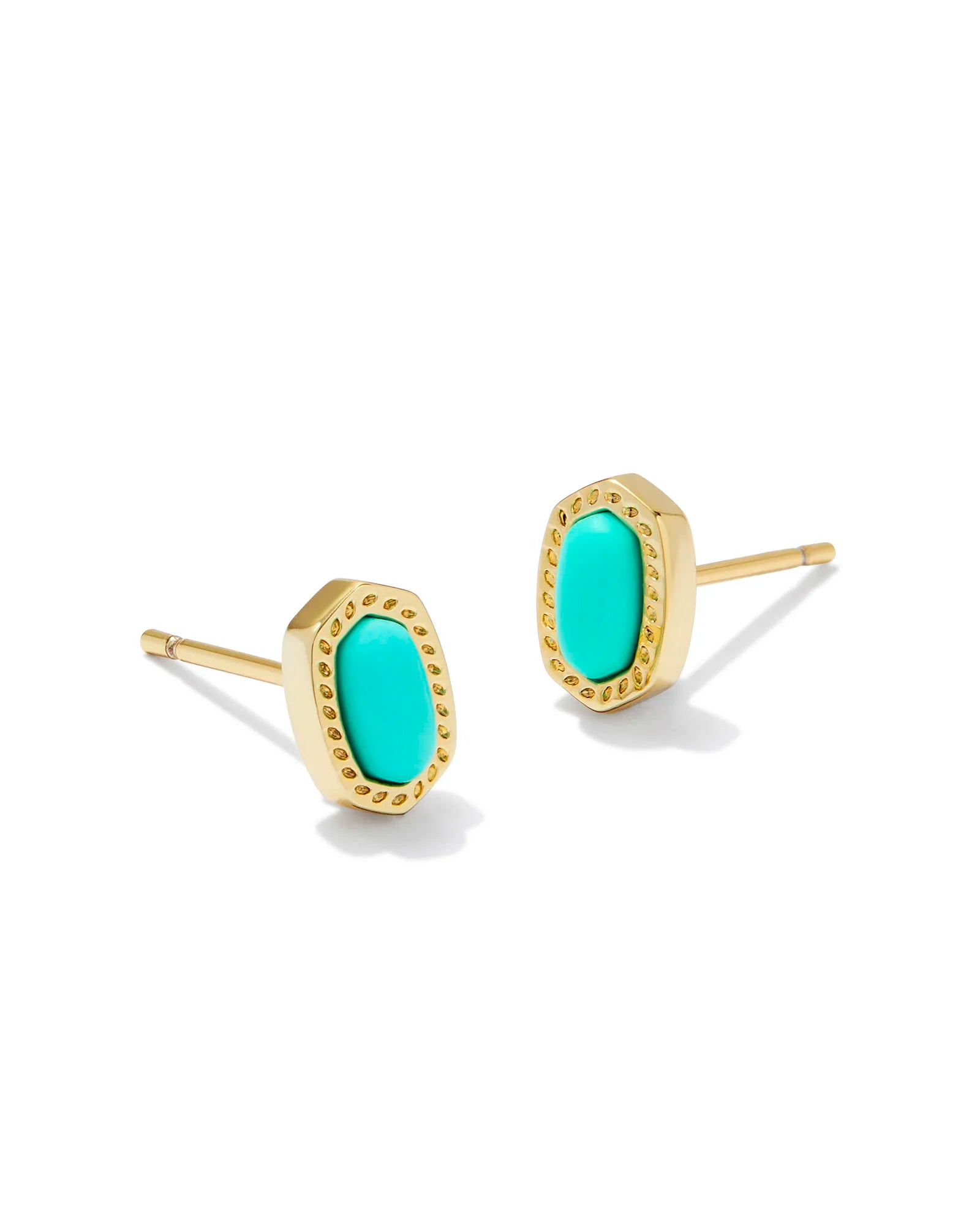 Vintage Earrings-Kendra Scott | Mini Ellie Gold Stud Earrings in Mint Magnesite