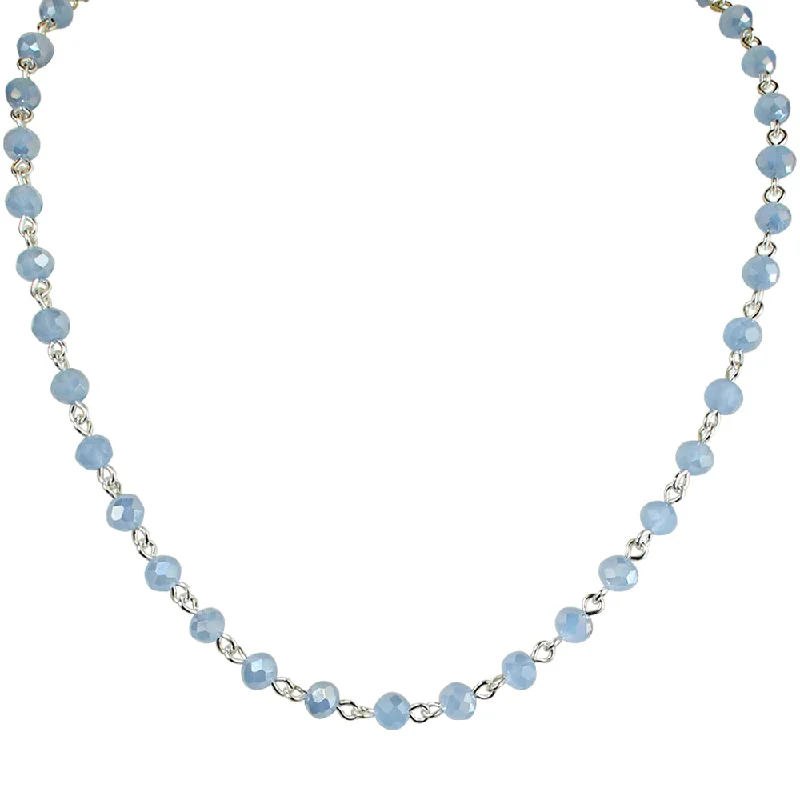 Gatsby necklaces-Tree Necklaces-Mystic Crystal 17" Necklace (Goldtone/Blue Opal)