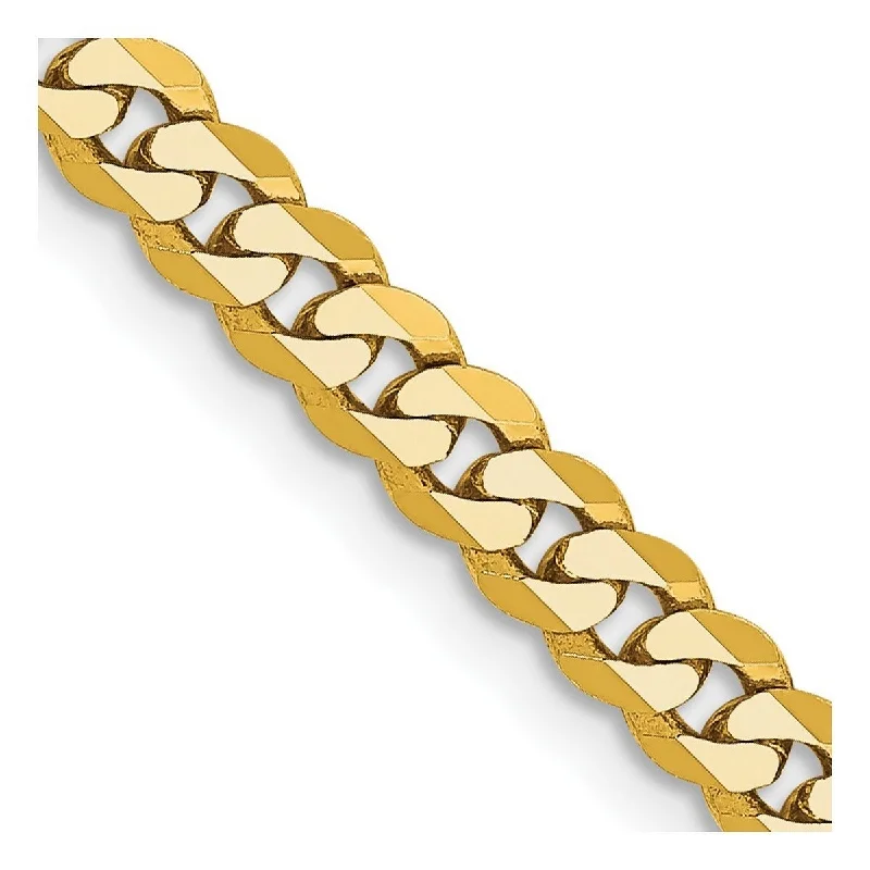 Old deco bangles-Space Bangles-Curata 14k Yellow Gold Solid Polished 4.2mm Beveled Curb Chain Bracelet Lobster Claw