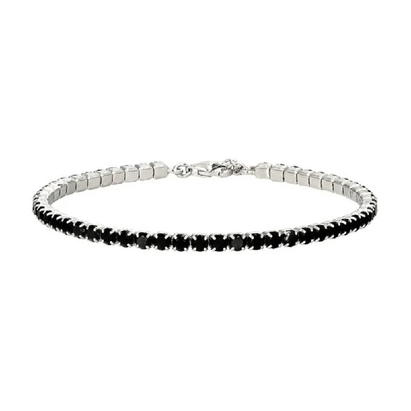 Playful bangles-Tribal Rings-925 Sterling Silver Black Spinel Bracelet