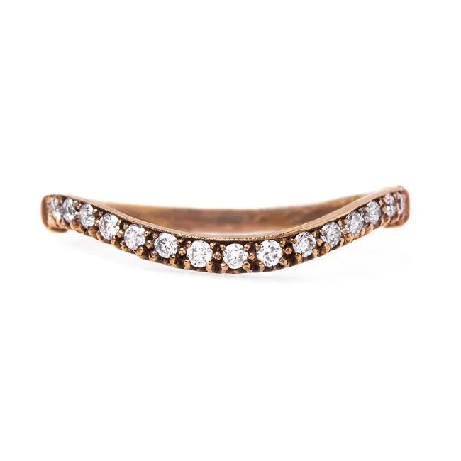 Stretch open rings-Rose Gold Curved Bonaventure