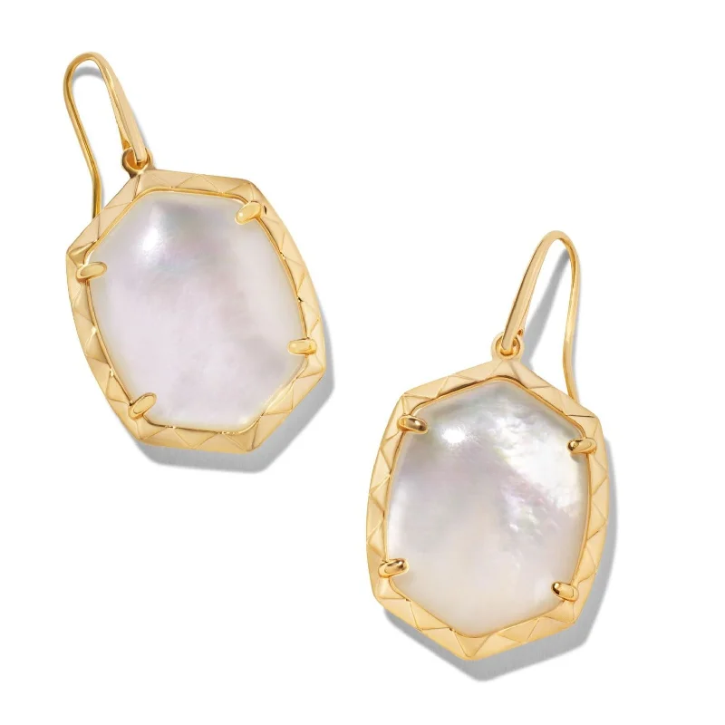 Ear Cuff Earrings-Kendra Scott | Daphne Gold Drop Earrings in Ivory Mother of Pearl