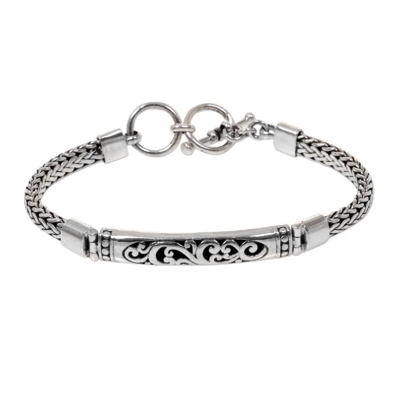 Endless charm bangles-Crystal Rings-NOVICA Fern Grotto, Sterling silver pendant bracelet