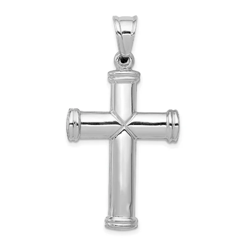 New moon necklaces-Fairy Necklaces-Curata 14k White Gold 18" Polished Reversible Cross Pendant Necklace - 25.3x49.4mm