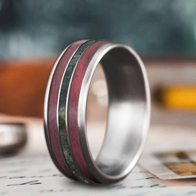 Wide band rings-Custom Design - 3-Inlay Narrow Center Ring hVNGAzWOMVfpxu2CQSZ7eXcR