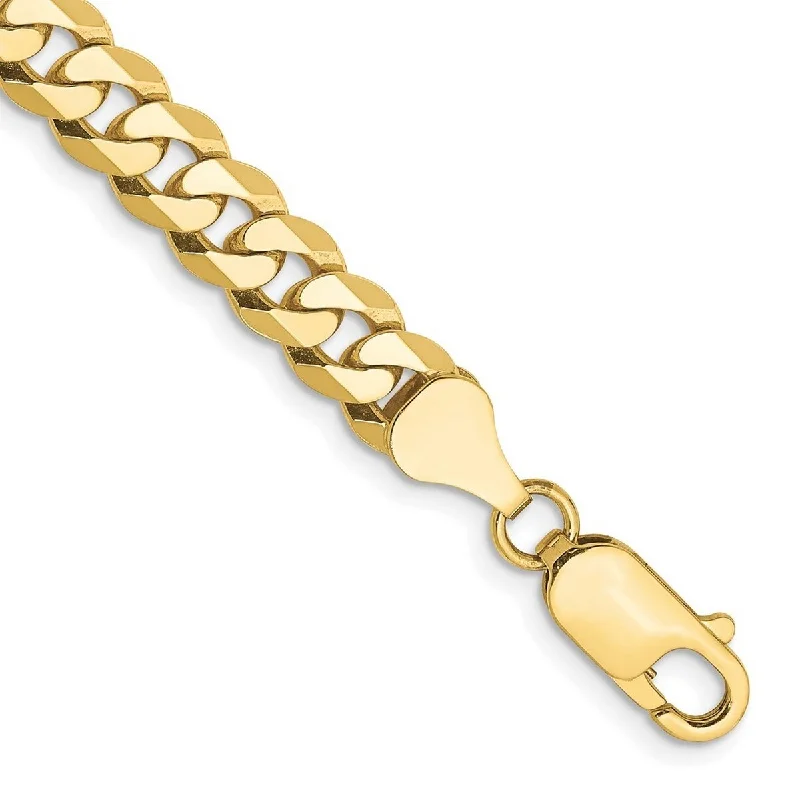 Hope eye bangles-King Rings-Curata 10k Yellow Gold 6.1mm Flat Beveled Curb Chain Bracelet