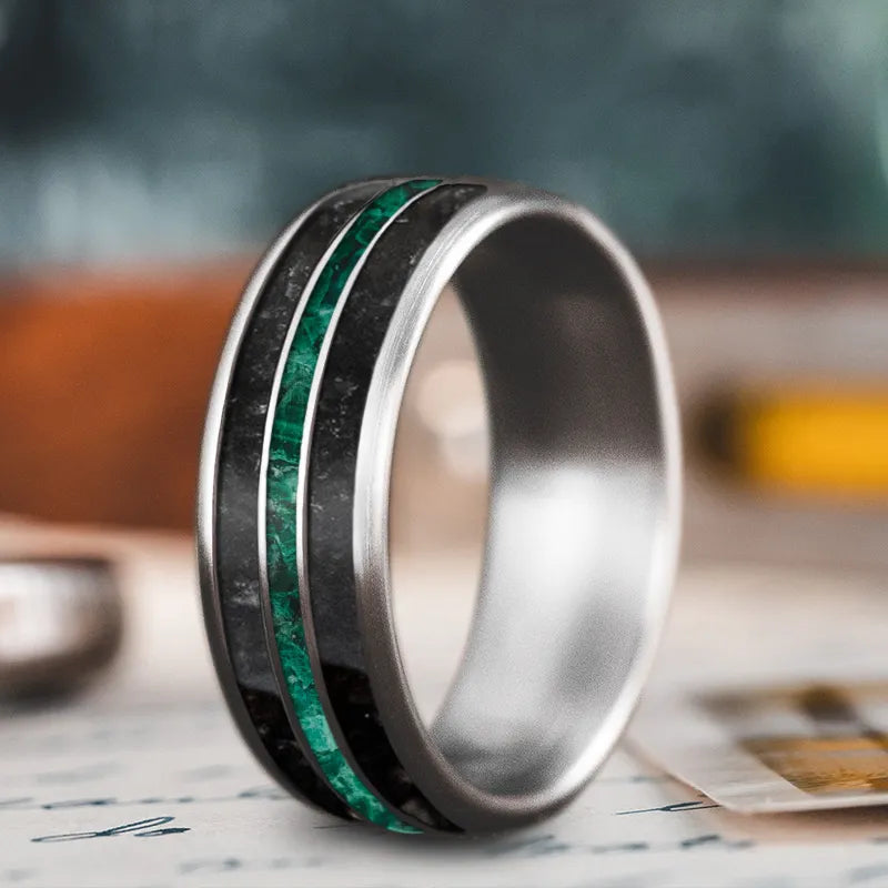 Wide band rings-Custom Design - 3-Inlay Narrow Center Ring rkhGciB1S6tHUzoCAkyr5JDB